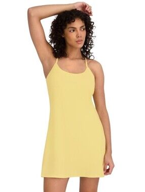 Outdoor Voices Yellow Slip Dress with Thin Straps